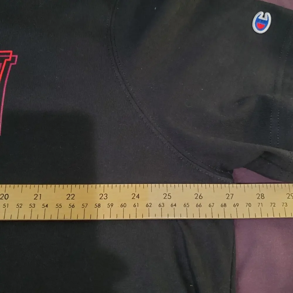 Champion T Shirt Mens 3XL Black Graphic Print Logo Casual Short Sleeve - Picture 6 of 9